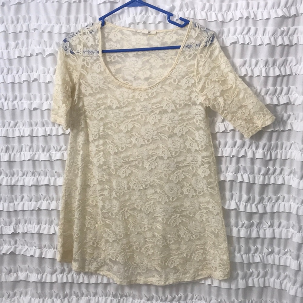 Forever 21 Cream-Colored Lace Top/Tunic